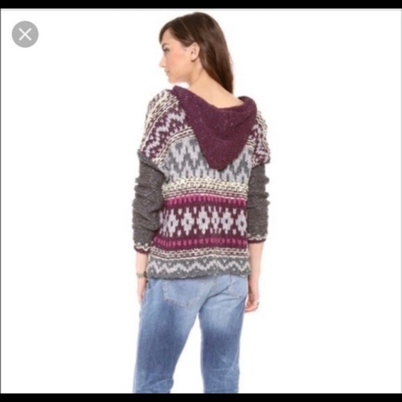 Free People Fair Isle Hooded Sweater - Picture 4 of 9